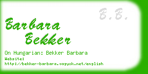 barbara bekker business card